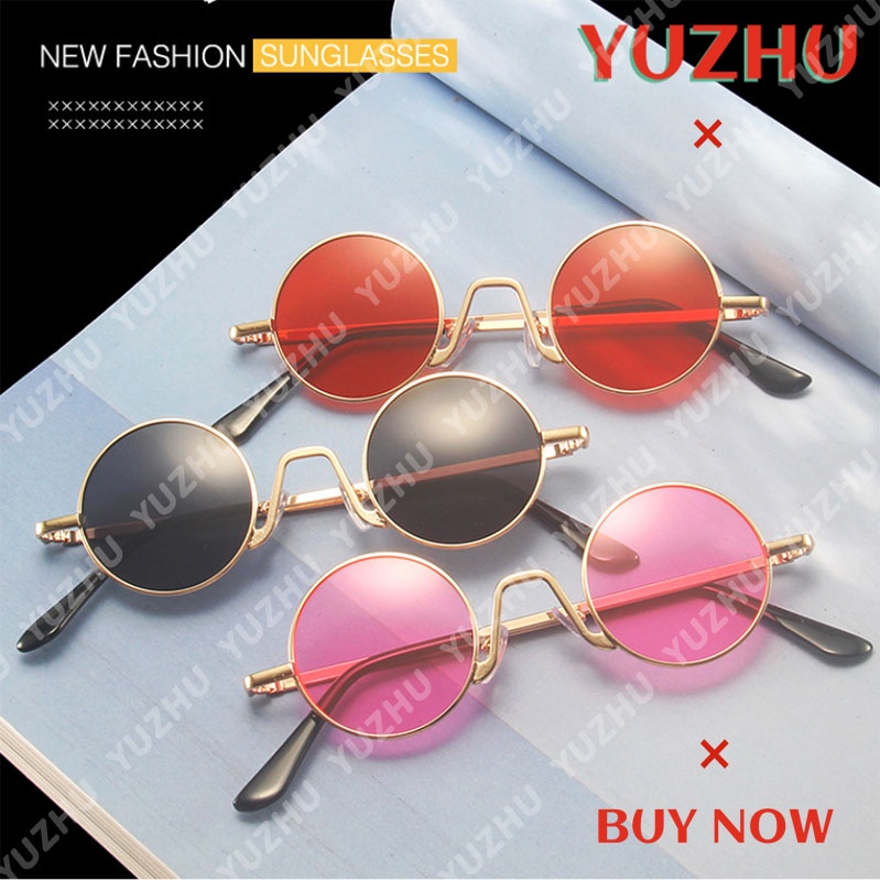 Kính mát gọng tròn kim loại thời trang cho nam nữ