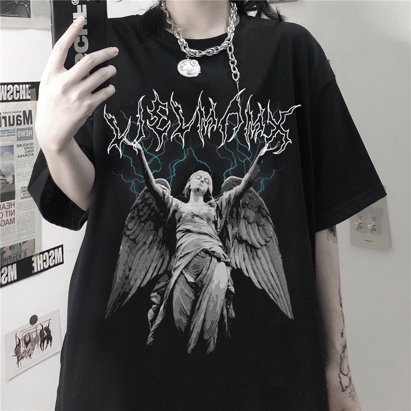 Áo Thun In Chữ Phong Cách Hàn Quốc Harajuku Hip Hop Đường Phố Dành Cho Nữ Y2k