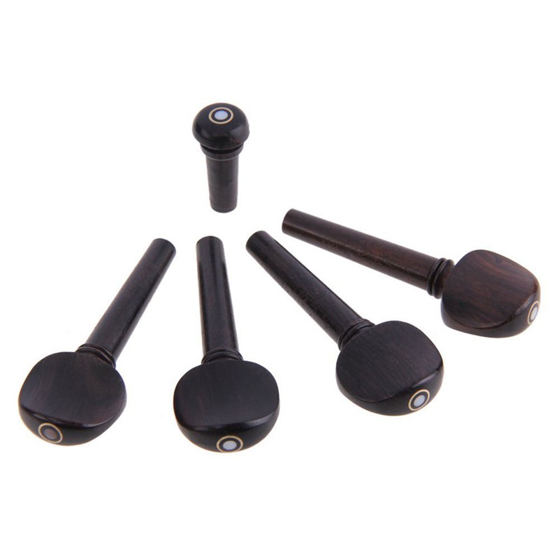 Set 4 Chốt Giữ Dây Đàn Violin Gỗ Mun Tự Nhiên 4 / 4