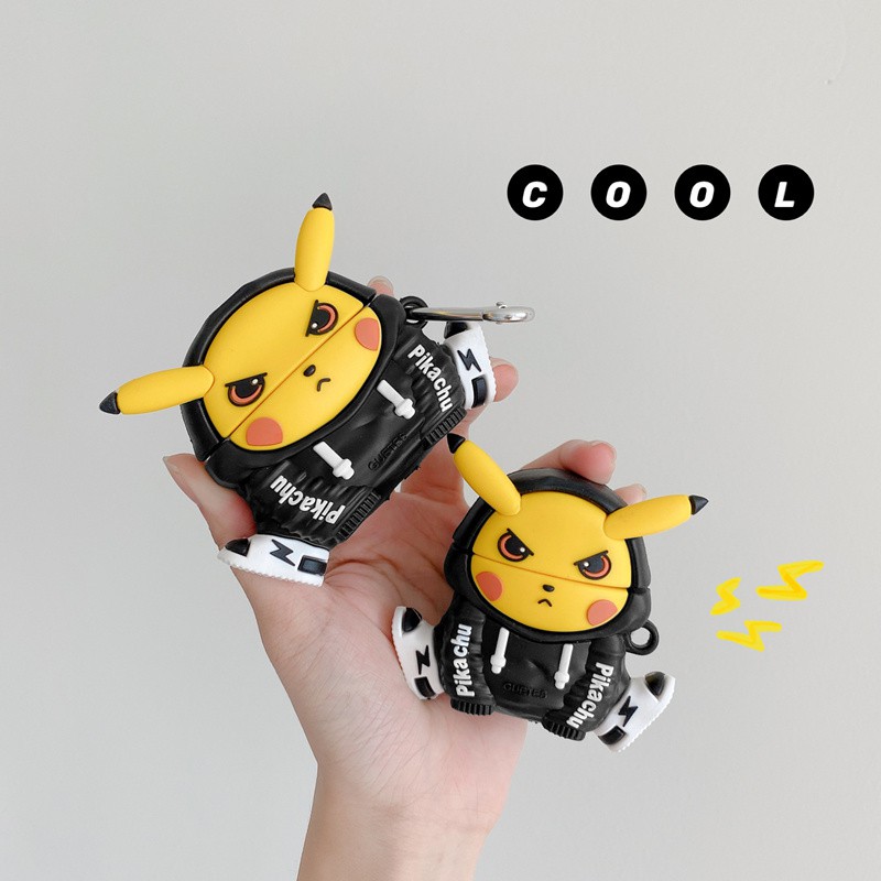 🤟 Bao airpod 🤟 Vỏ tai nghe airpod pikachu hip hop rất ngầu ,airpod 1, 2, pro ( hàng cao cấp loại xịn dầy dặn )