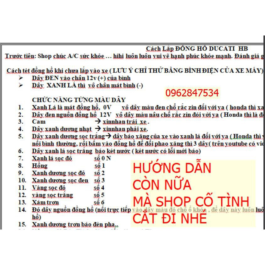Đồng hồ DUCATI full chức năng cho các loại xe máy - Vindecal BD