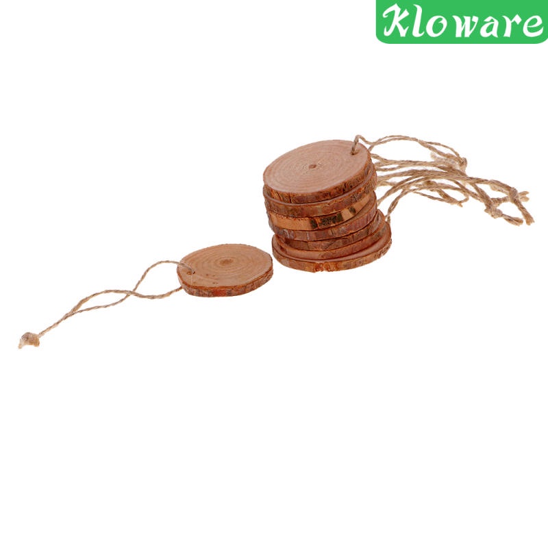 Set 10 Lát Gỗ Thông Hình Tròn Treo Trang Trí Thủ Công DIY