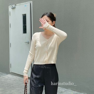 Áo cardigan mỏng len mịn 3 khuy ulzzang hàn quốc
