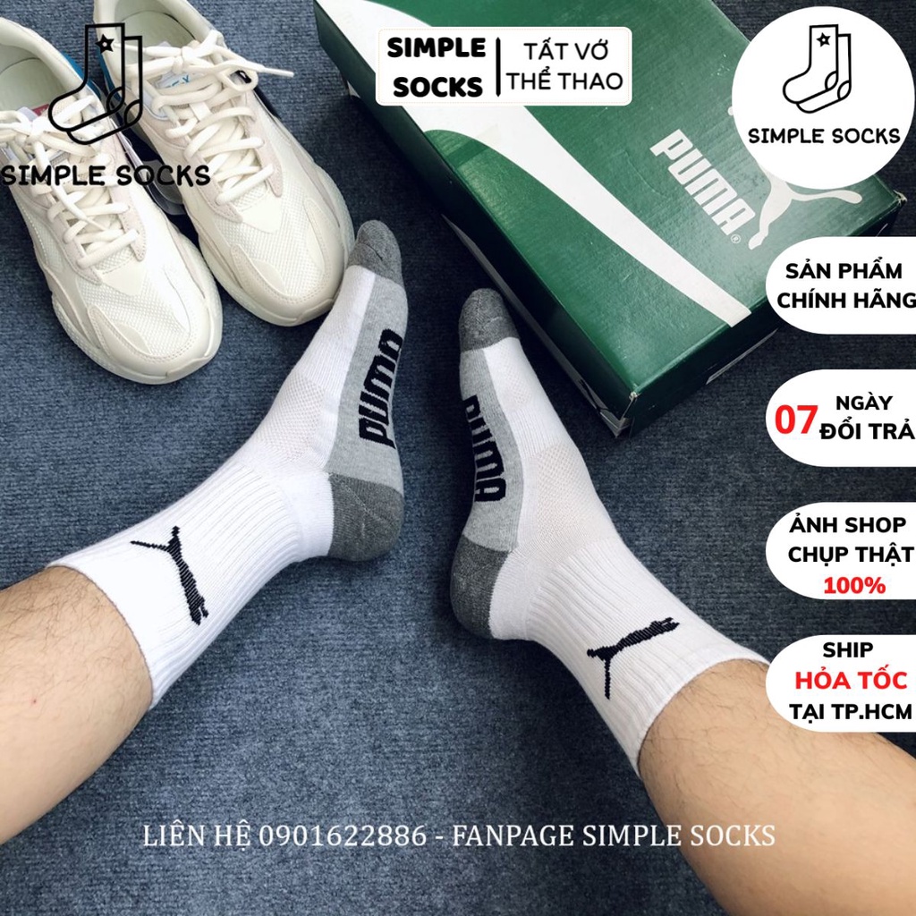 Vớ Puma Cổ Cao💖FREESHIP💖Tất Nam Thể Thao Cực Đẹp - Vớ Dệt Kim Nhẹ Êm Và Thấm Hút Siêu Khô Thoáng