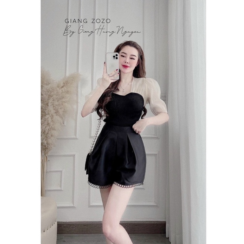 Áo len tăm tay bồng pha tơ siêu hot