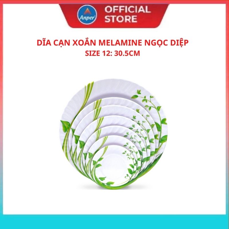 Bộ tô chén bát dĩa nhựa Melamine ANPER hoa Ngọc Diệp sang trọng nhựa cứng nhật hàn cao cấp an toàn với sức khỏe