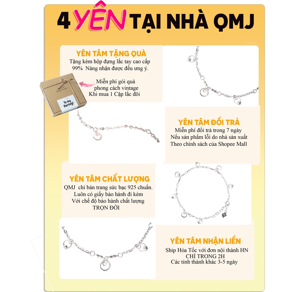 Lắc tay nữ bạc 925 The Sun phụ kiện thời trang cao cấp limeted QMJ Q603
