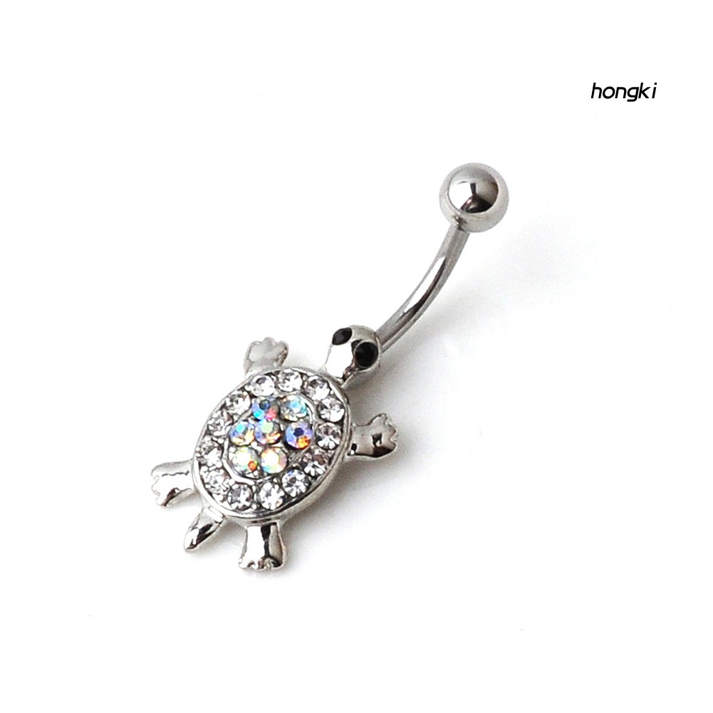 (Hàng Mới Về) Khuyên Rốn Hình Rùa Đính Đá Nhiều Màu Sắc Gợi Cảm 16g