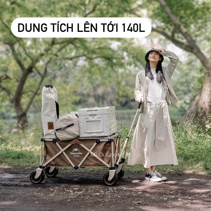 XE KÉO ĐẨY BÁNH XE THÁO RỜI TC03 NH20PJ009 NATUREHIKE ĐỰNG ĐỒ DÃ NGOẠI GẤP GỌN DU LỊCH CẮM TRẠI CAMPING OUTDOOR GLAMPING
