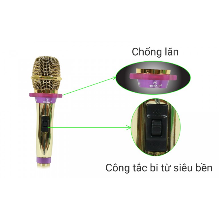 [Bảo hành 12 tháng] Mic hát karaoke có dây Vina KTV VN999 CHÍNH HÃNG - Micro có dây VinaKTV 999 cao cấp