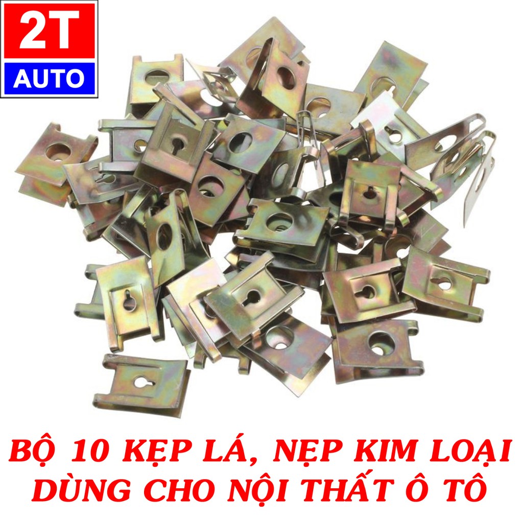 Bộ 10 Kẹp kim loại, kẹp sắt, nẹp sắt để gắn lắp phụ kiện cho xe hơi ô tô:   SKU:321