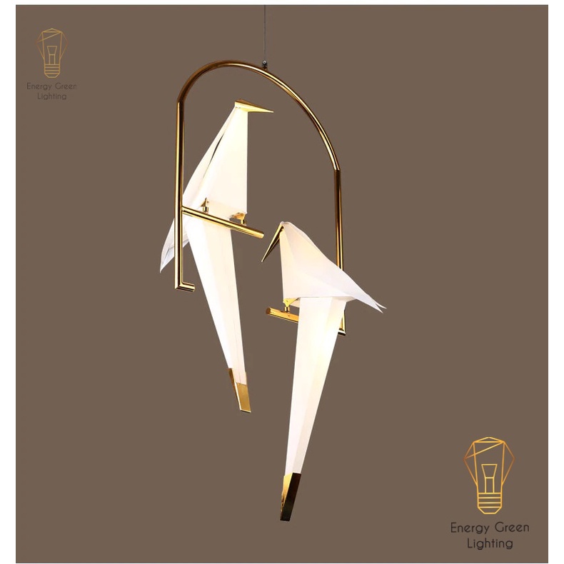 Đèn thả trang trí Energy Green Lighting hiện đại hình chim cao cấp phong cách Origami ( 2 chim )