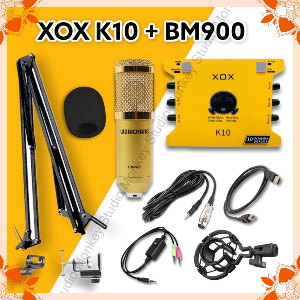combo Bộ Mic Hát Livestream Soundcard XOX K10 2020 & Mic BM900⚡BH 1 NĂM⚡Chất Lượng Cao, Âm Thanh Cực Kỳ Sống Động