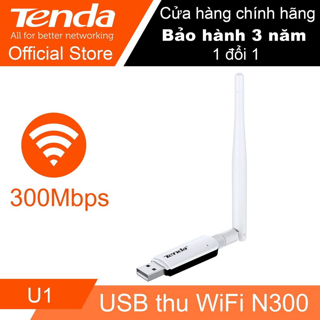 USB Thu Sóng Wifi cho máy tính Bàn Tốc Độ 150Mbps Tenda W311MA (Trắng) - Hãng Phân Phối Chính Thức Hàng Chính Hãng