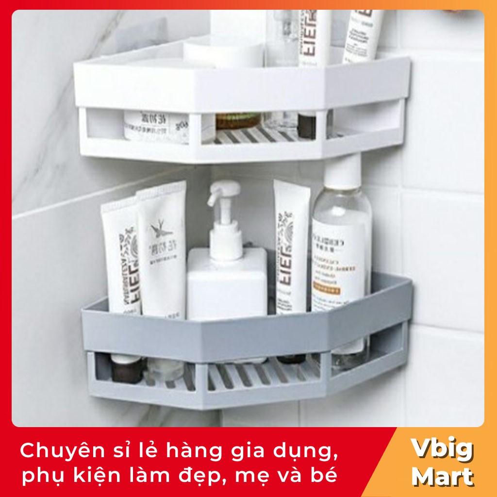VB71 Kệ Góc Tam Giác Nhựa Dán Góc Tường Đa Năng Cho Bếp & Nhà Tắm Vbig Mart