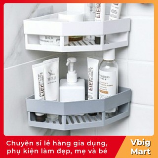 VB71 Kệ Góc Tam Giác Nhựa Dán Góc Tường Đa Năng Cho Bếp & Nhà Tắm Vbig Mart