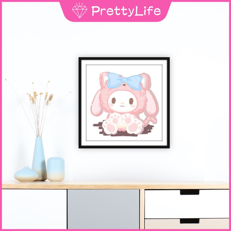 SANRIO (Hàng Có Sẵn) Bộ 1 Tranh Đính Đá Tự Làm Trang Trí Nhà Kích Thước 30 X 30Cm