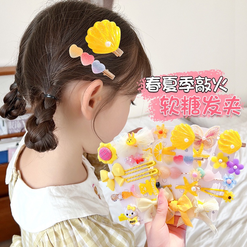 Kẹp Tóc Nơ Họa Tiết Hoạt Hình Phong Cách Hàn Quốc Xinh Xắn Cho Bé Gái