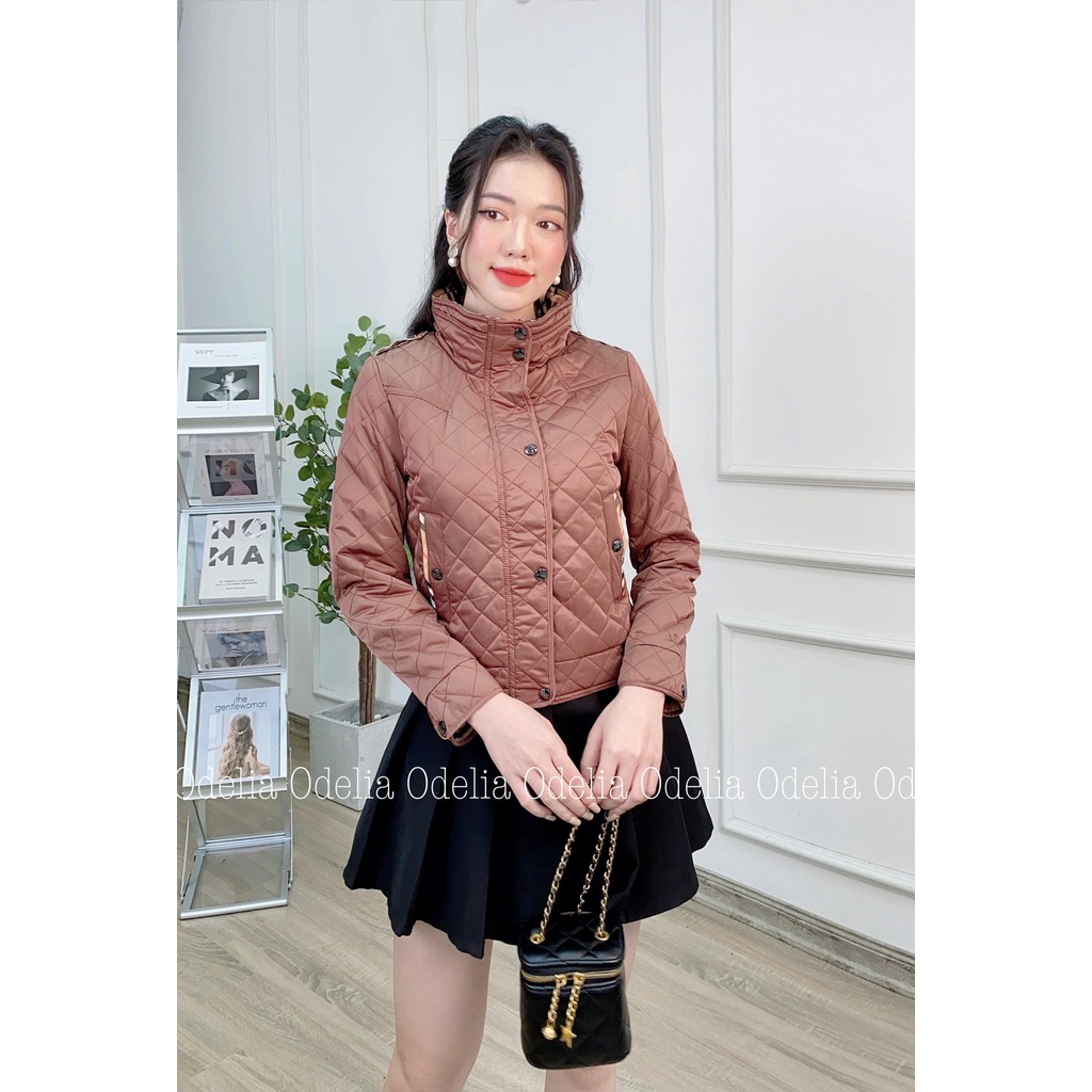 Áo trám cổ đứng Odelia khóa kéo, túi thật - A5017