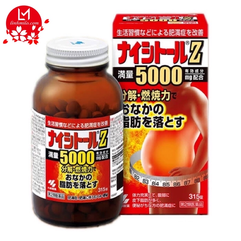 Viên uống giảm cân, giảm mỡ bụng kobayashi Naishituro Z 5000 nhật bản 315v ,420v.