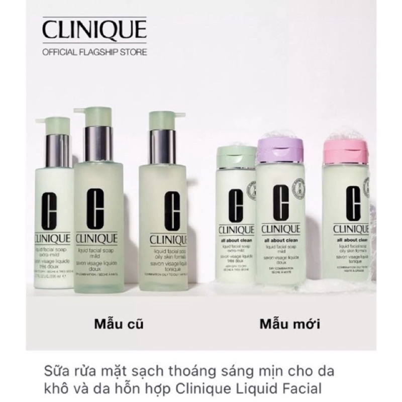 Sữa rửa mặt CLINIQUE LIQUID MILD da hỗn hợp và da khô