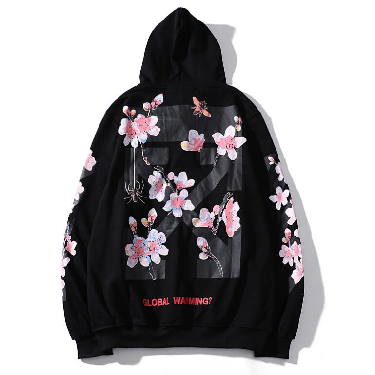 OFF-WHITE Áo Hoodie Off White In Chữ Thời Trang Cao Cấp