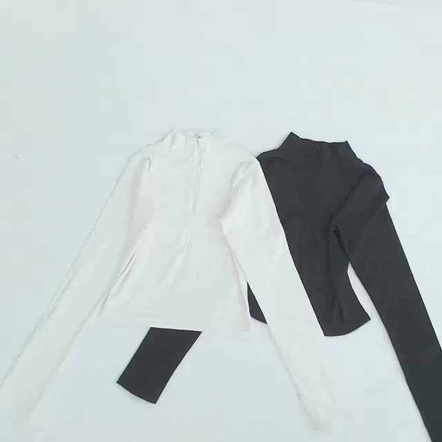 ÁO CỔ CAO DÂY KÉO croptop thun gân enty shop A4-11 | BigBuy360 - bigbuy360.vn