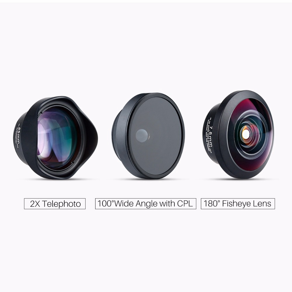 Ulanzi Điện thoại Lens 17mm Giao diện ống kính góc rộng với CPL filter biến hình Lens Fisheye Telephoto Lens 75mm Macro