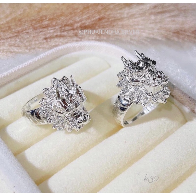 Nhẫn bạc nam thiết kế hình đầu rồng-PHỤ KIỆN DHA TRANG SỨC BẠC UY TÍN