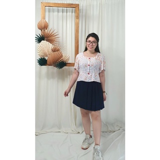 Bigsize công sở - Bigsize - Áo Hoa Và Quần Váy Xếp Ly
