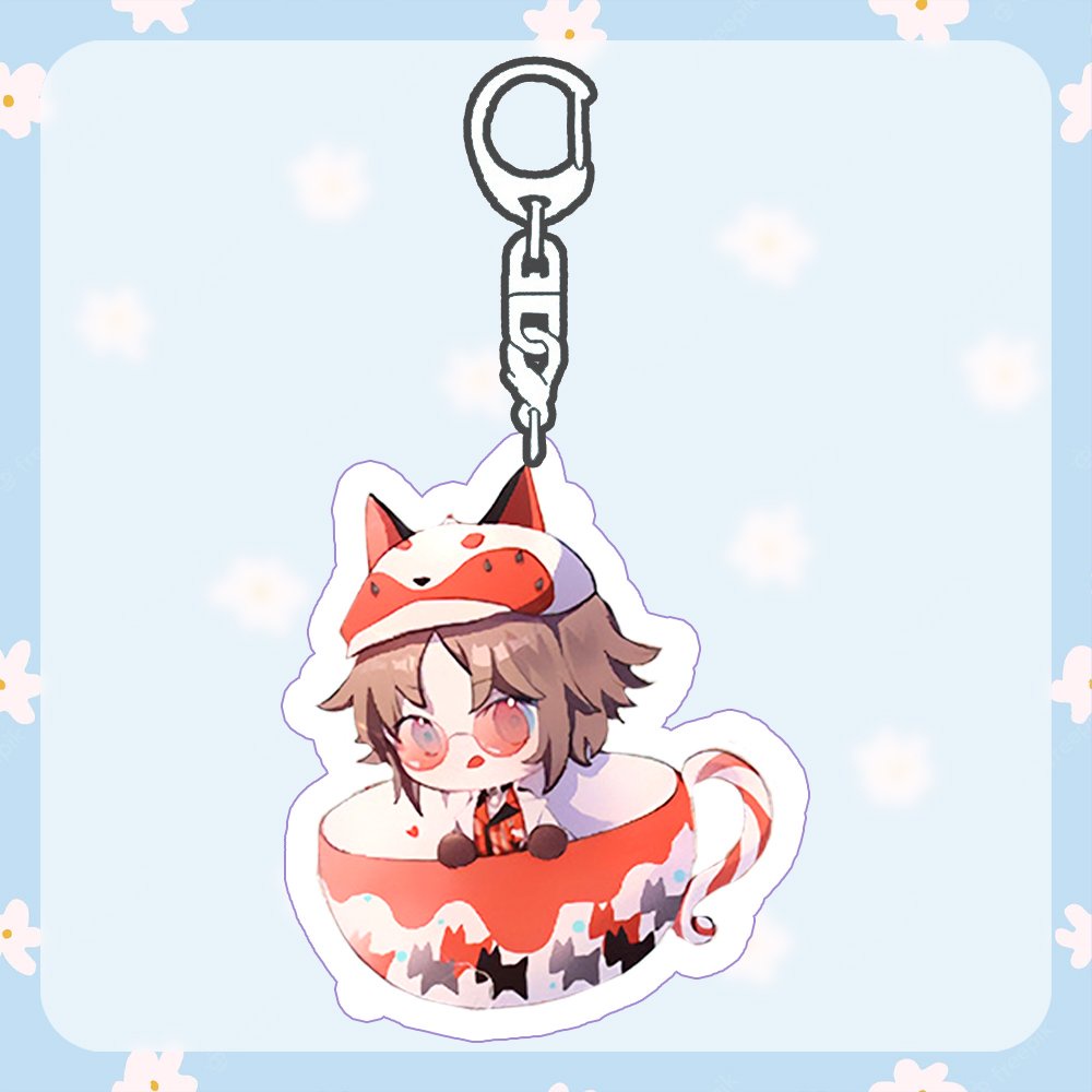 (3cm) Standee mini x Móc khóa LUXIEM ver CỐC TRÀ tượng acrylic anime mica chibi mô hình trang trí quà tặng xinh xắn