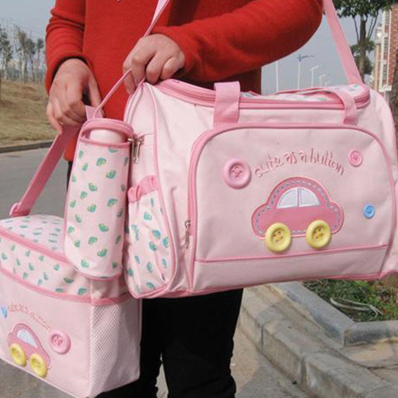 Túi Vải Oxford Đựng Tã Lót Có Tay Cầm Họa Tiết Hoạt Hình Cho Mẹ Và Bé Ốp