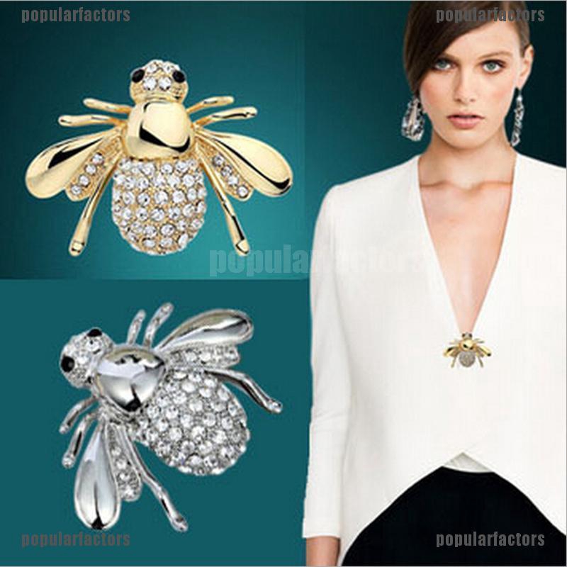 Ghim Cài Áo Hình Chú Ong Đính Đá Nhân Tạo Thời Trang Cho Nữ