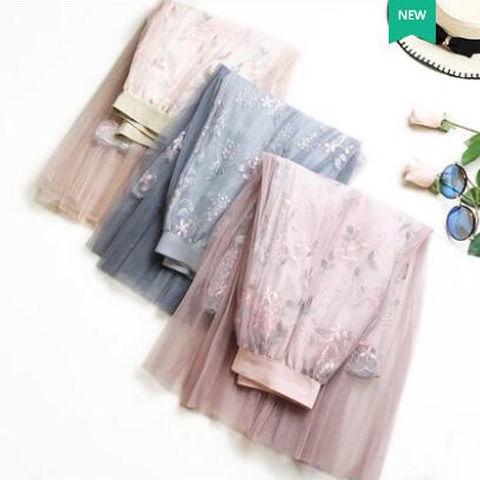 Hàng Có Sẵn Chân Váy Lưới Dáng Chữ a Lưng Cao Vừa Phải Thêu Nhiều Thời Gian shijun Dành Cho Nữ Sinh Công Nghiệp