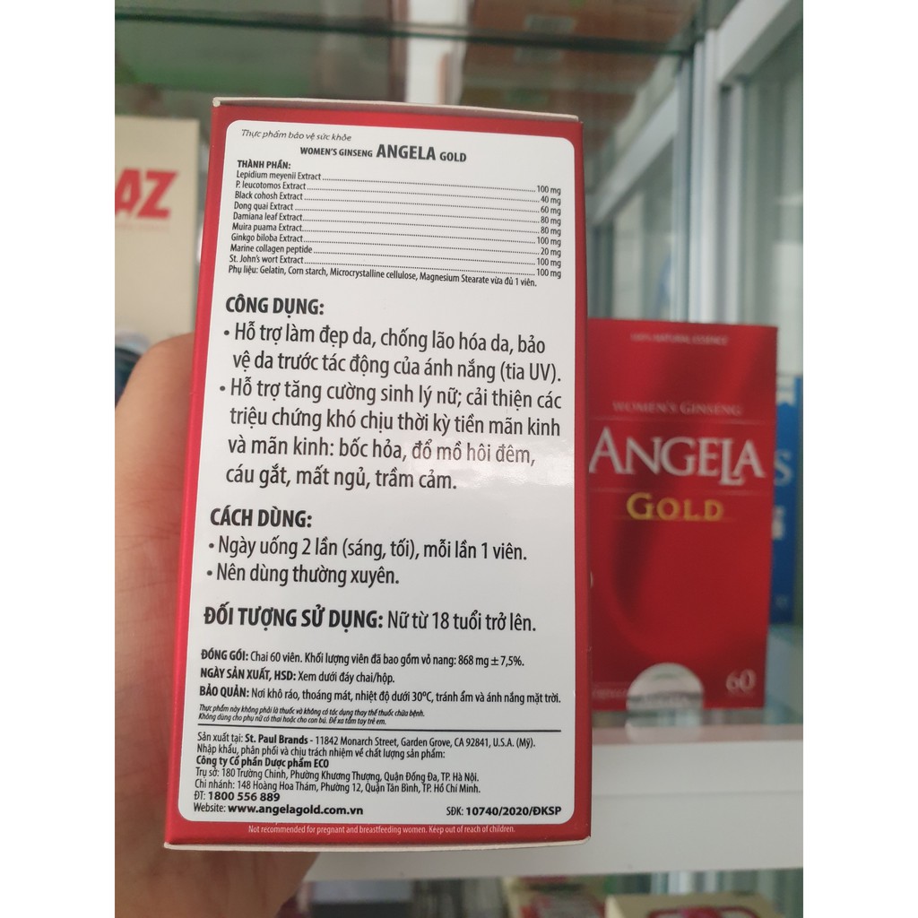 [CHÍNH HÃNG TÍCH ĐIỂM ] Sâm Angela Gold - Tăng cường sinh lý nữ - lọ 60 viên | BigBuy360 - bigbuy360.vn