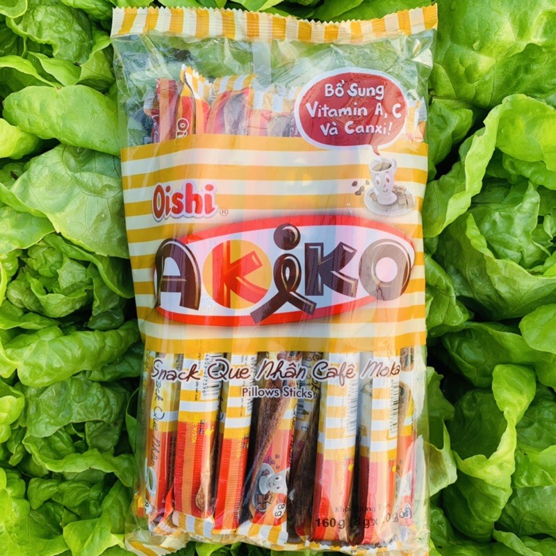 Bánh Akiko Túi 20 que 4 Hương Vị Socola - Dừa - Sầu Riêng - Phô Mai