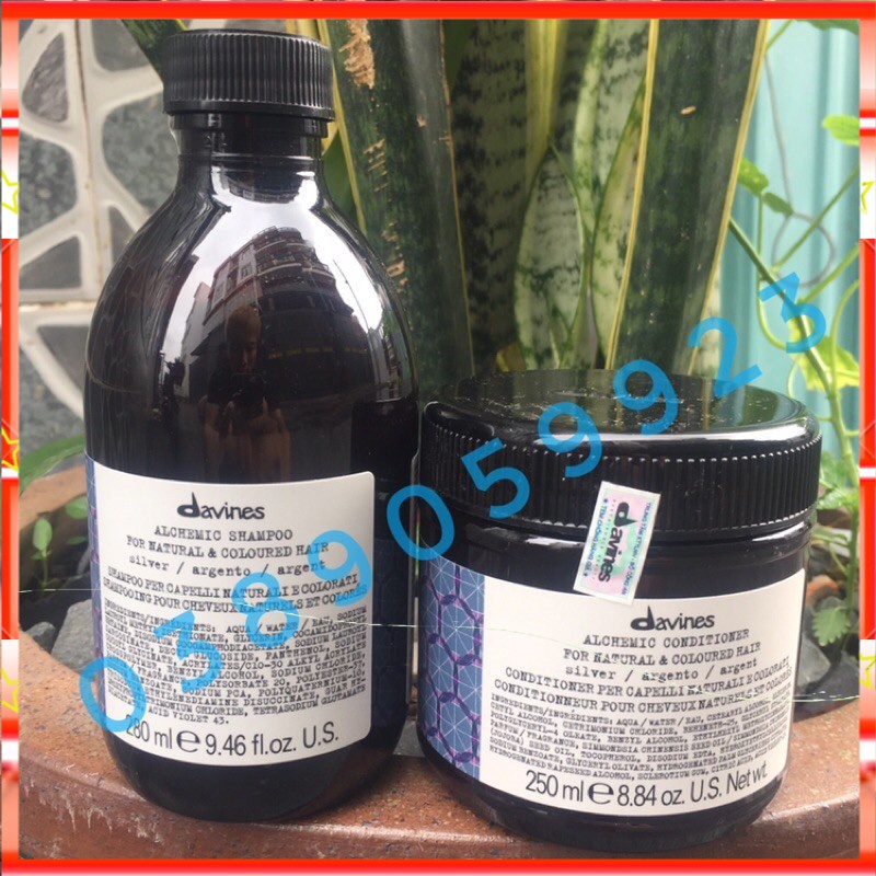 Cặp gội xả Davines Alchemic cho tóc nhuộm Bạch kim 280ml/250ml