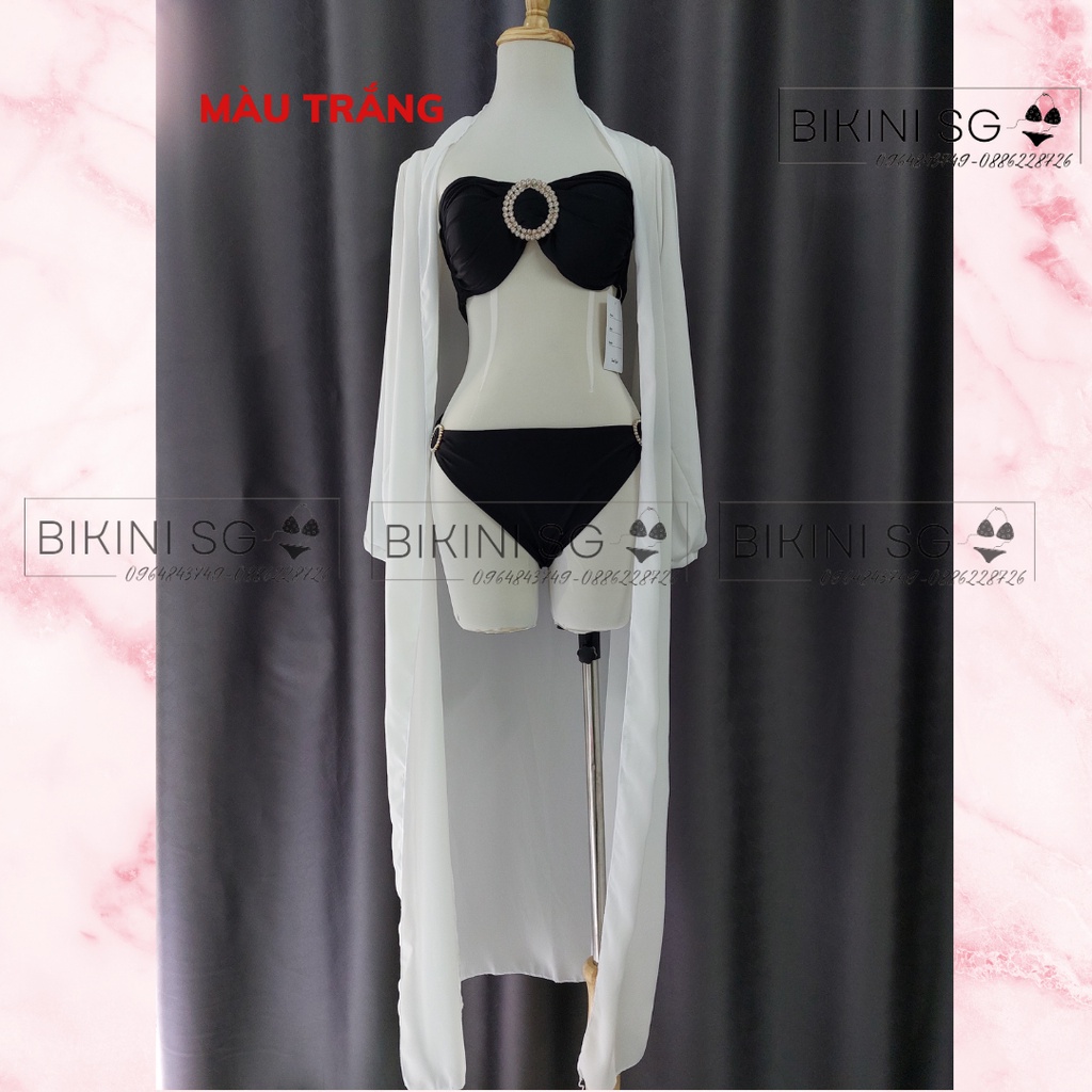 Áo choàng dài bikini khăn quây đa năng đi biển xinh xắn