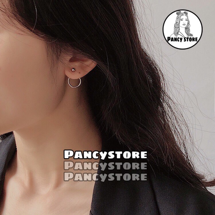 khuyên tai bi vòng titan không gỉ bông tai unisex