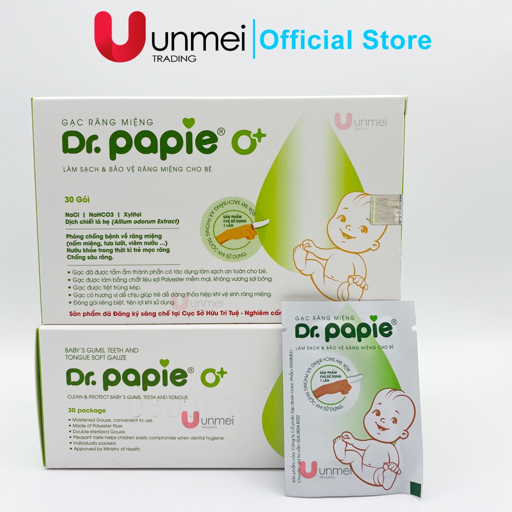 Dr Papie - Gạc rơ lưỡi Dr Papie vệ sinh răng miệng cho bé RL001