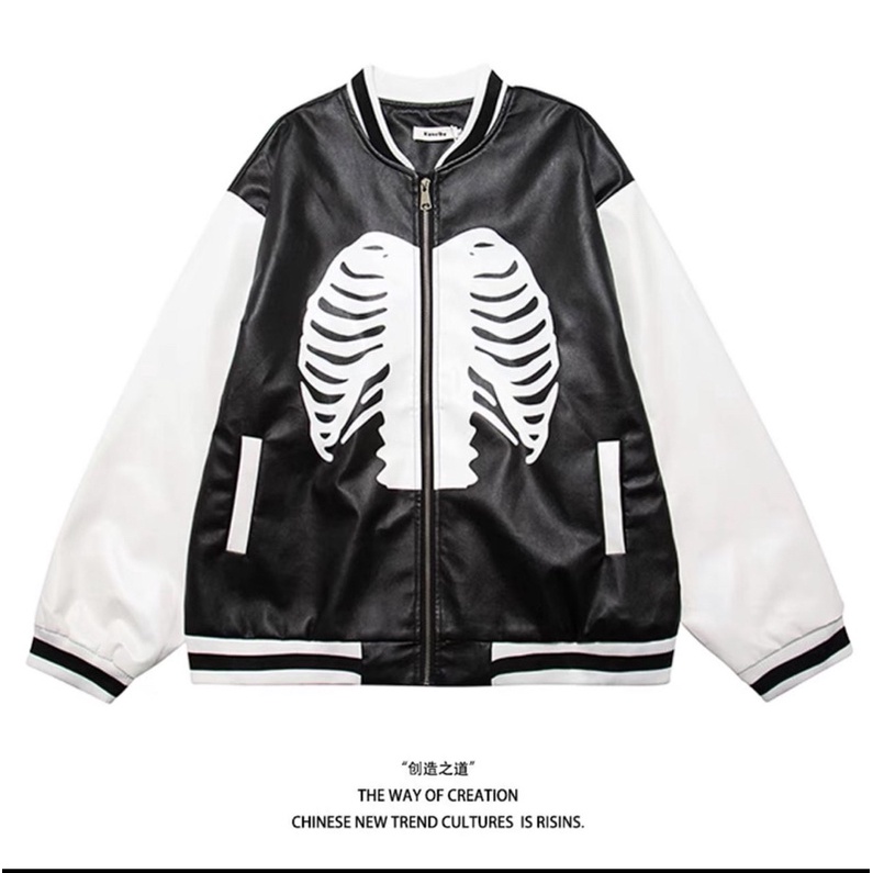 Áo khoác bomber da xương và thánh giá Crassuo brand