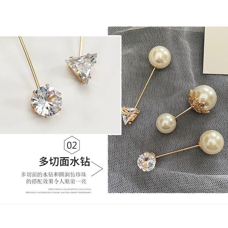 Cài áo ❤️FREESHIP❤️ set 7 cài áo ngọc đính đá mẫu mới