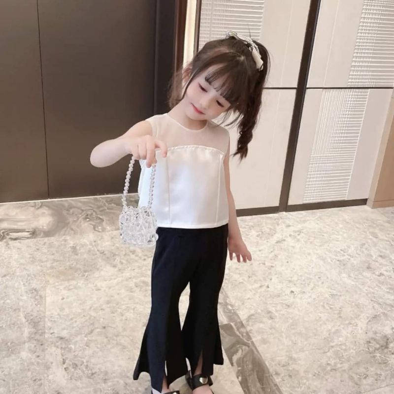 Sét nơ quần ống loe cho bé