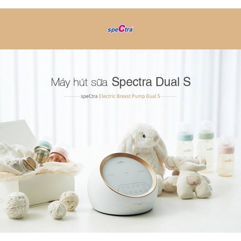 (MỚI NHẤT) Máy hút sữa Spectra Dual S, động cơ kép, hút êm, cực sâu, phù hợp cho mẹ kích sữa với ti nhạy cảm