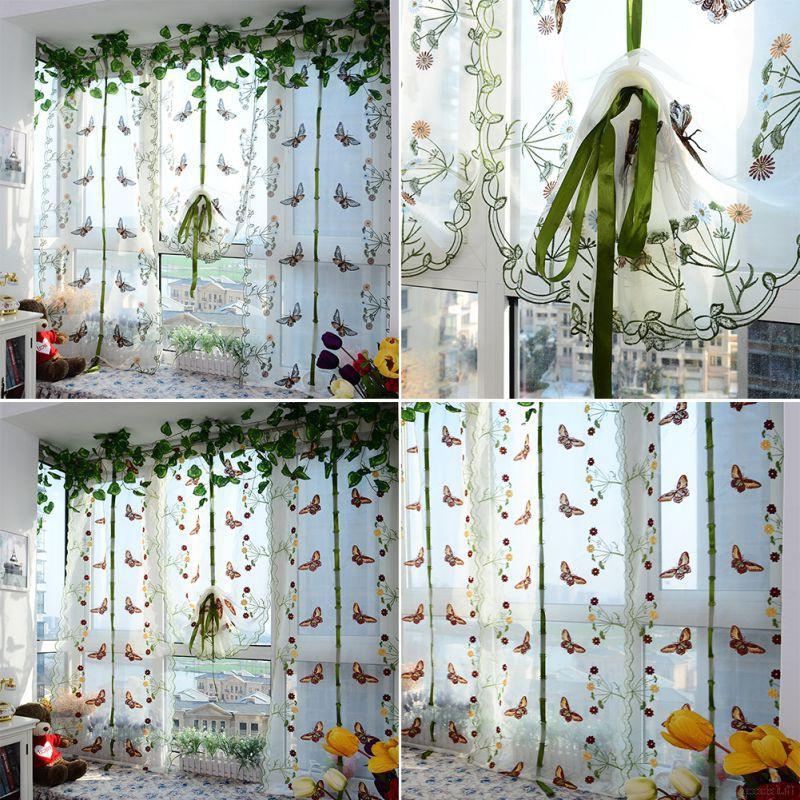 Rèm treo cửa sổ phòng khách loại mỏng hình bướm trang trí nhà