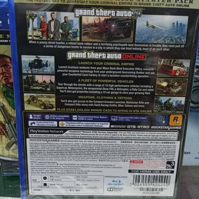 Bộ Máy Chơi Game Ps4 Gta V Grand Theft Auto 5 Reg Chất Lượng Cao