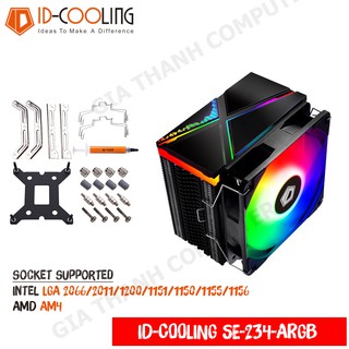 Tản nhiệt cpu id-cooling se-234-argb đồng bộ led 12v siêu đẹp hiệu năng cao