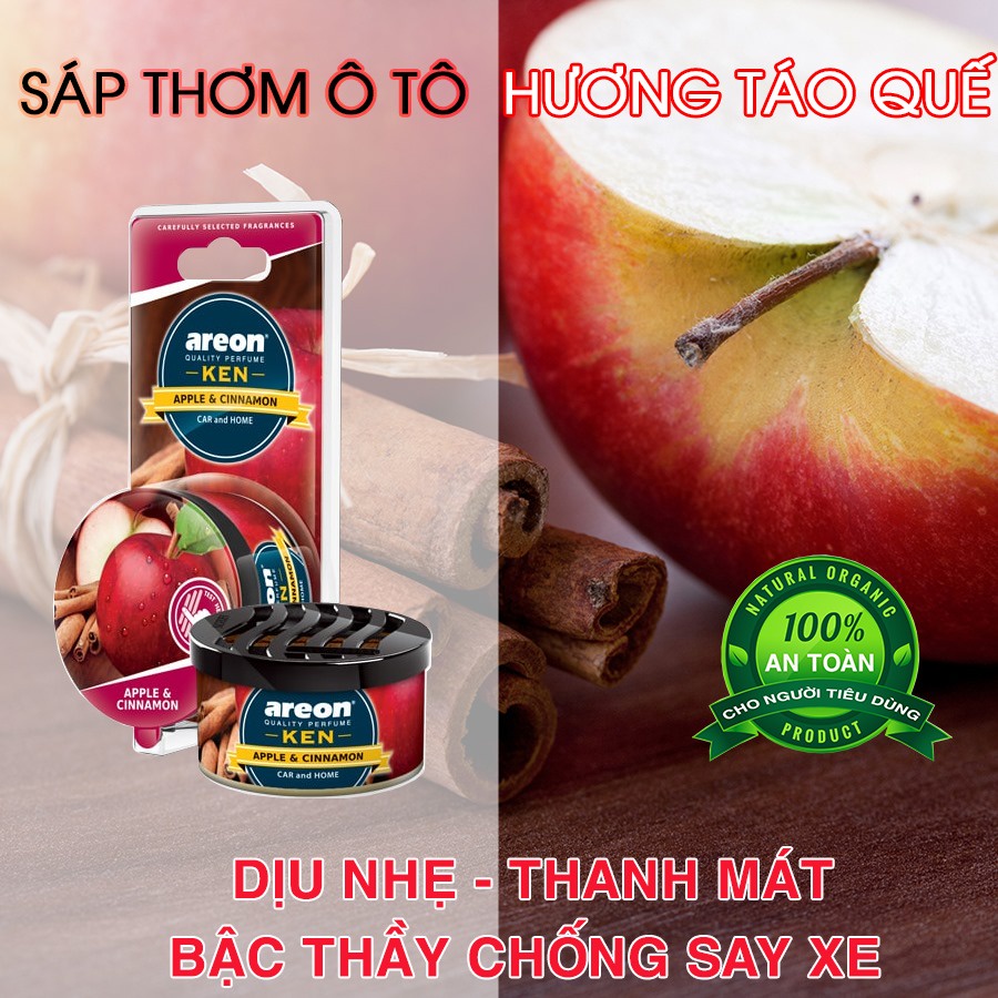 Sáp Thơm Ô Tô Chiết Xuất 100% Thiên Nhiên Areon (Táo Quế)