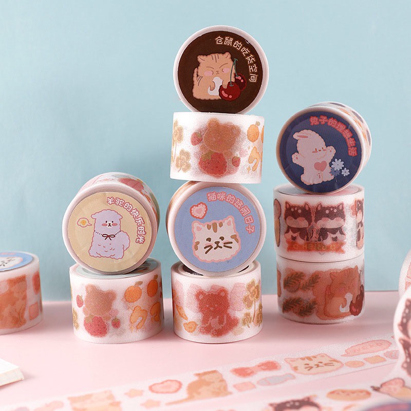 Cuộn Băng Dính Washi Flowertree Dùng Để Trang Trí