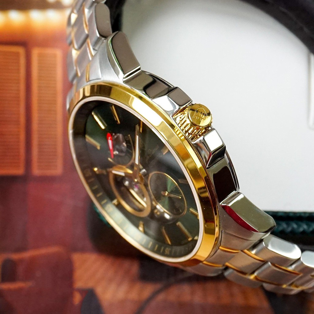 Đồng hồ nam dây kim loại mặt kính sapphire automatic Olym Pianus OP9908-88 OP9908-88